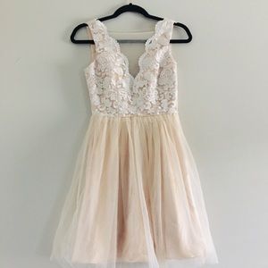 LULUS LACE SKATER DRESS